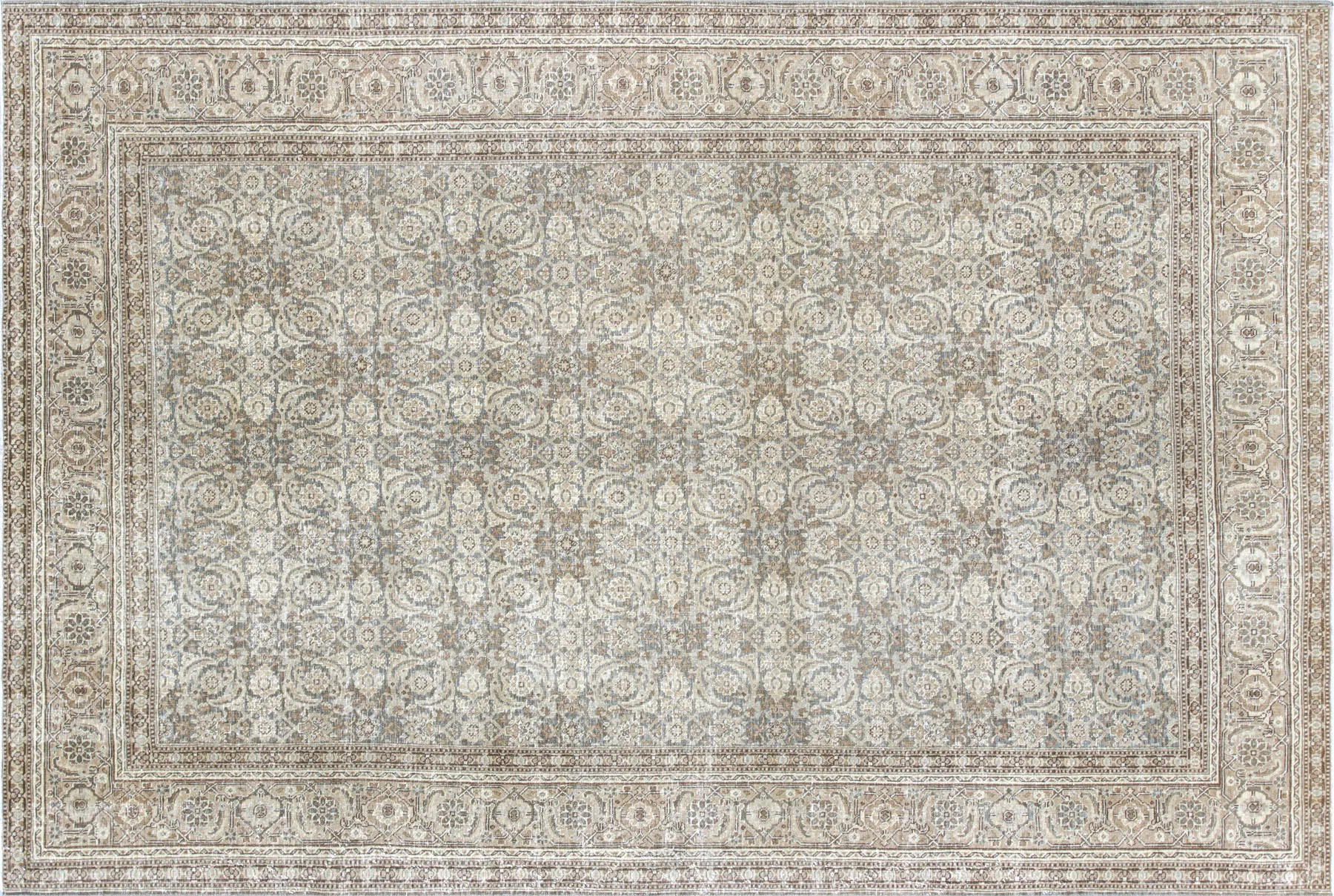 1940s Persian Tabriz Carpet - 6'9" x 10' - Nalbandian - Beige