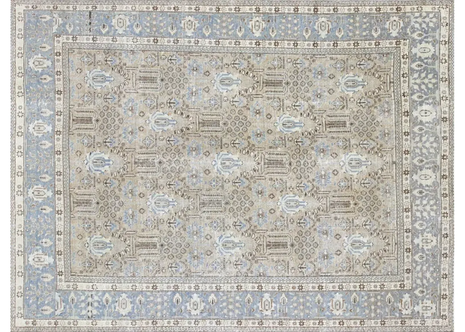 1940s Persian Tabriz Rug - 7'3" x 9'9" - Nalbandian - Gray - Gray