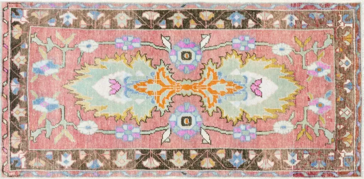 1960s Turkish Oushak Rug - 2'11" x 5'10" - Nalbandian - Pink - Pink