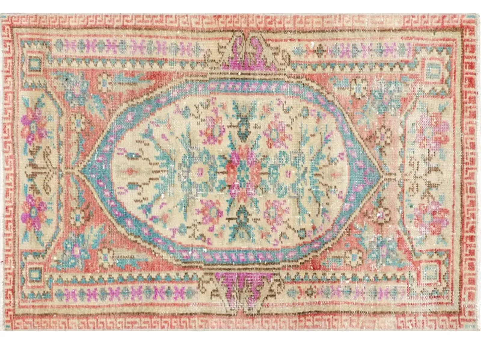 Turkish Oushak Rug - 2'8" x 4'1" - Nalbandian - Pink - Pink