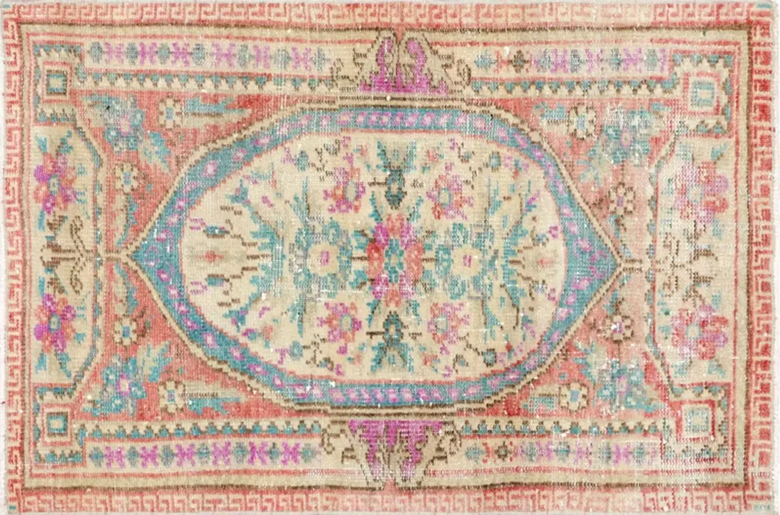 Turkish Oushak Rug - 2'8" x 4'1" - Nalbandian - Pink - Pink