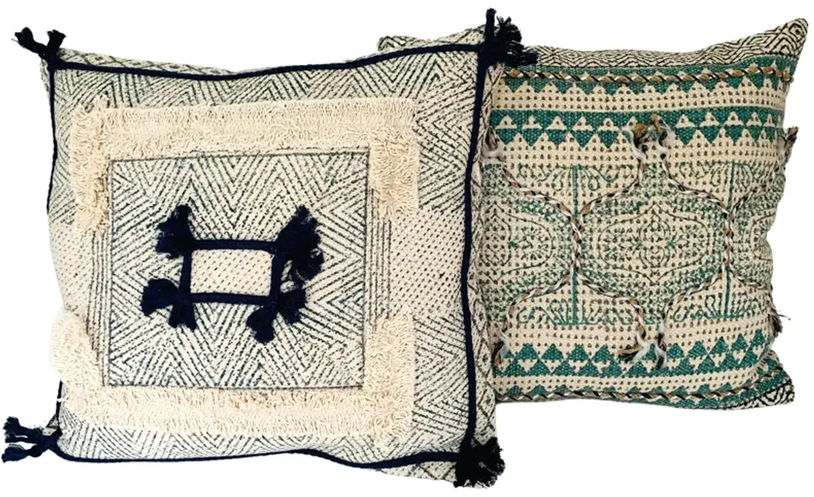 Indian Hand-Printed Pillows - Set of 2 - Eat Drink Home