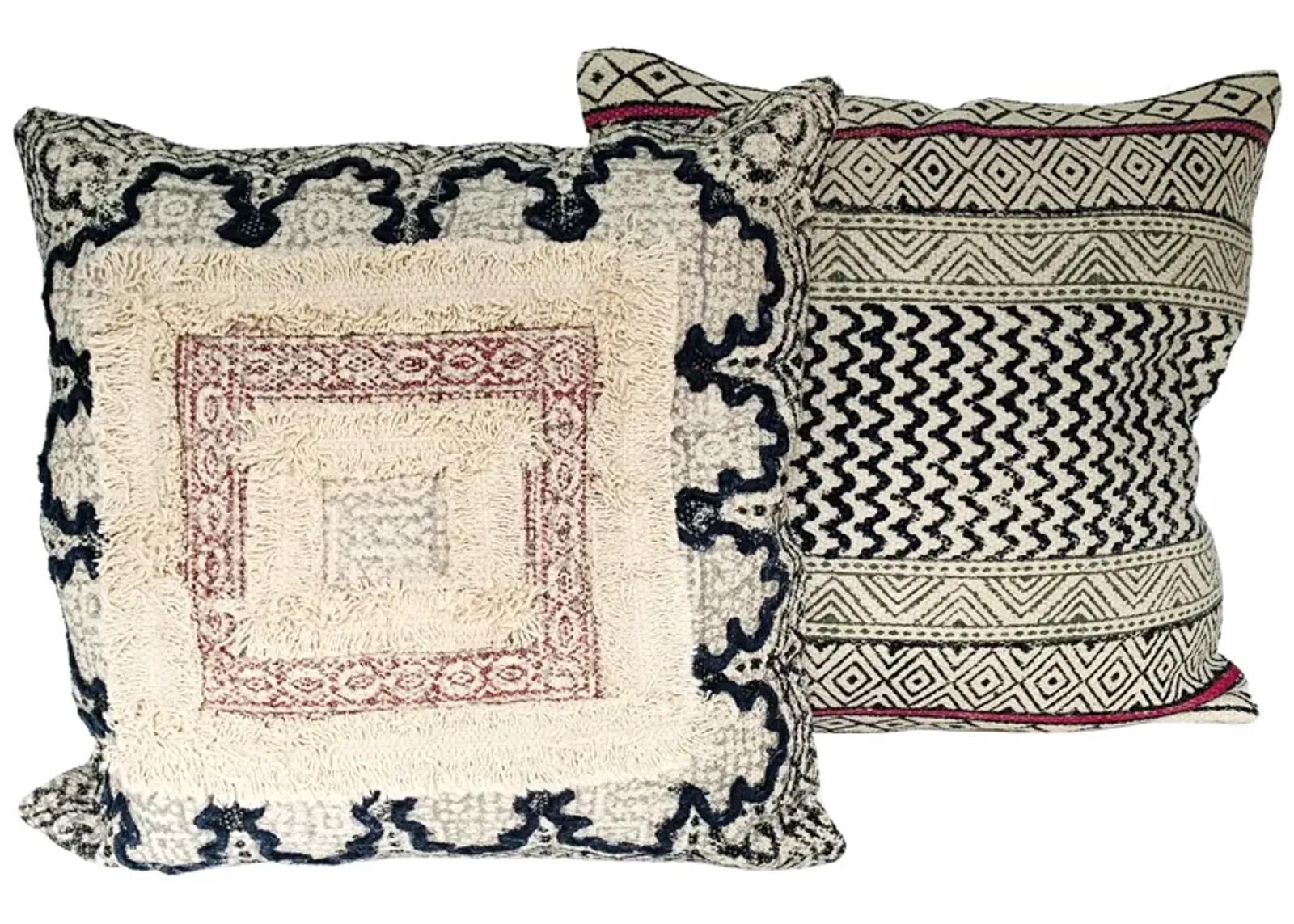 Indian Hand-Printed Pillows - Set of 2 - Eat Drink Home