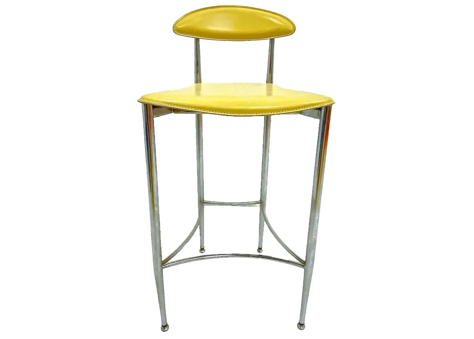 Italian Aper MCM Leather Barstool - Vermilion Designs - Yellow