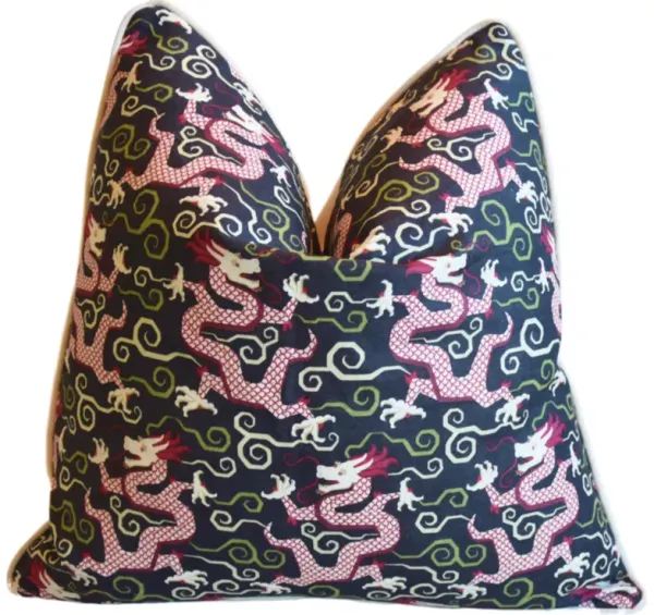 Schumacher Chinoiserie Dragons Pillow