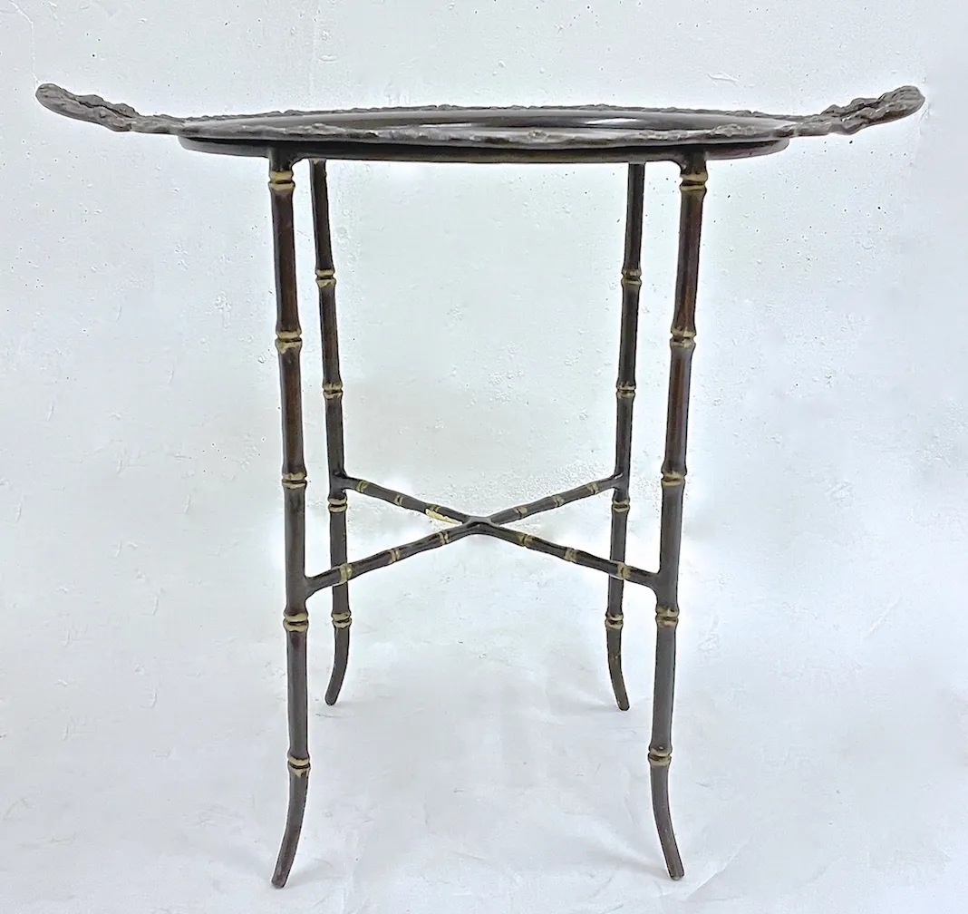 Maitland Smith Bronze Bamboo/Vine Table - Vermilion Designs - brown