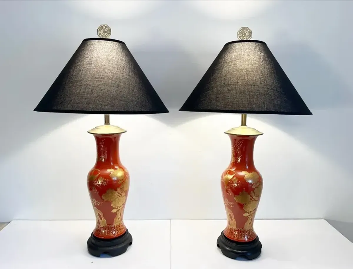 Midcentury Chinoiserie Lamps w/Shades - C the Light Interiors