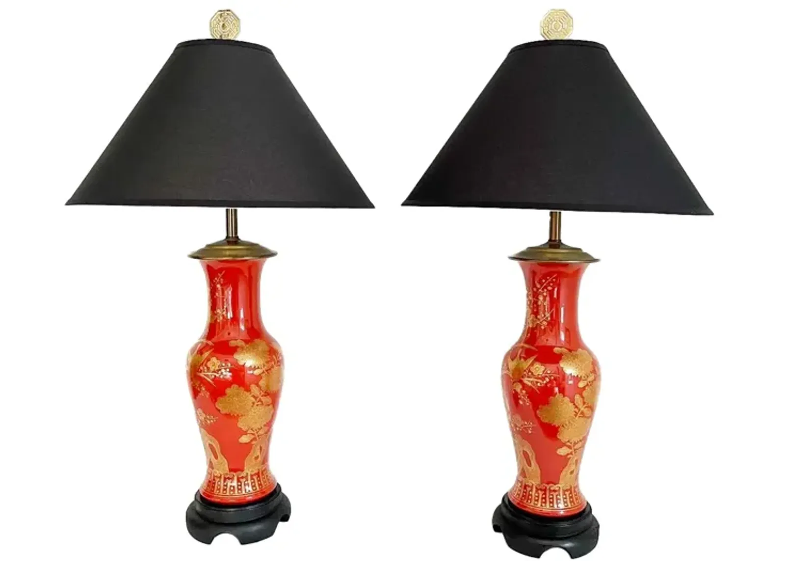 Midcentury Chinoiserie Lamps w/Shades - C the Light Interiors