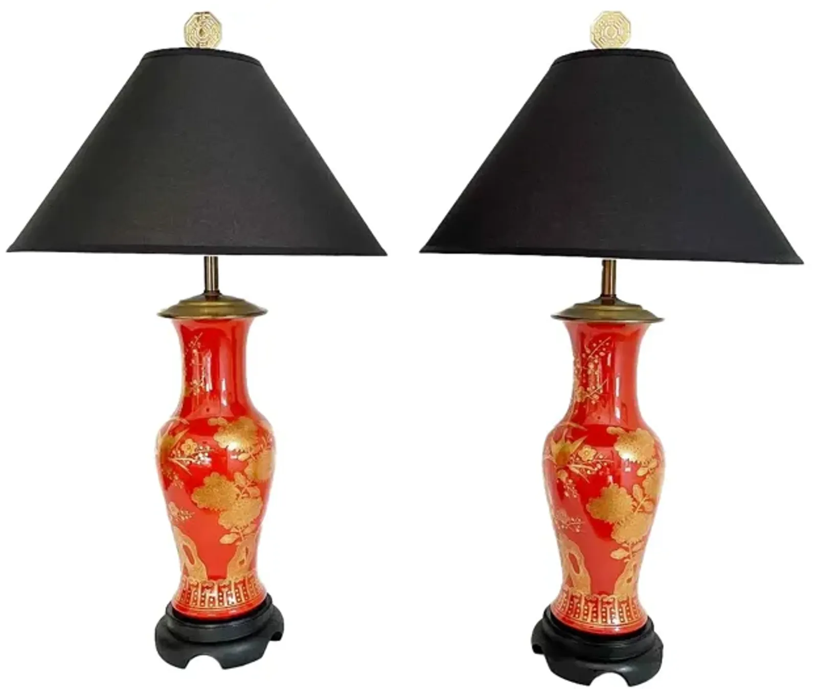 Midcentury Chinoiserie Lamps w/Shades - C the Light Interiors