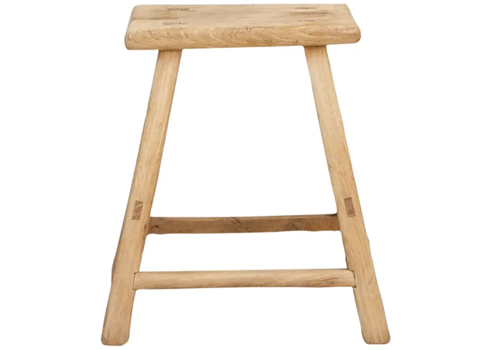 Rustic Farmhouse Wood Stool - de-cor - Brown