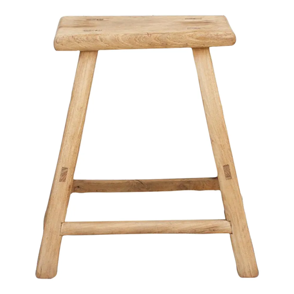 Rustic Farmhouse Wood Stool - de-cor - Brown