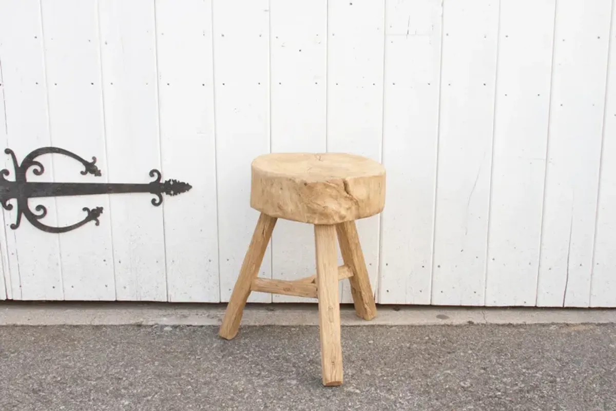 Asian Elm Wood Stump Table - de-cor - brown