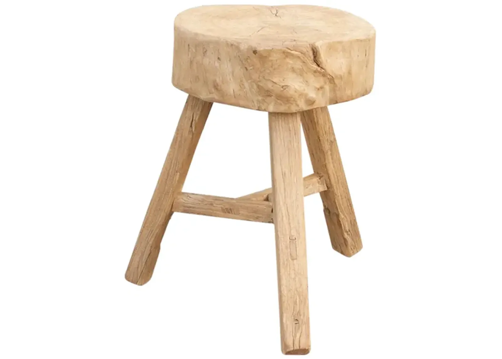 Asian Elm Wood Stump Table - de-cor - brown