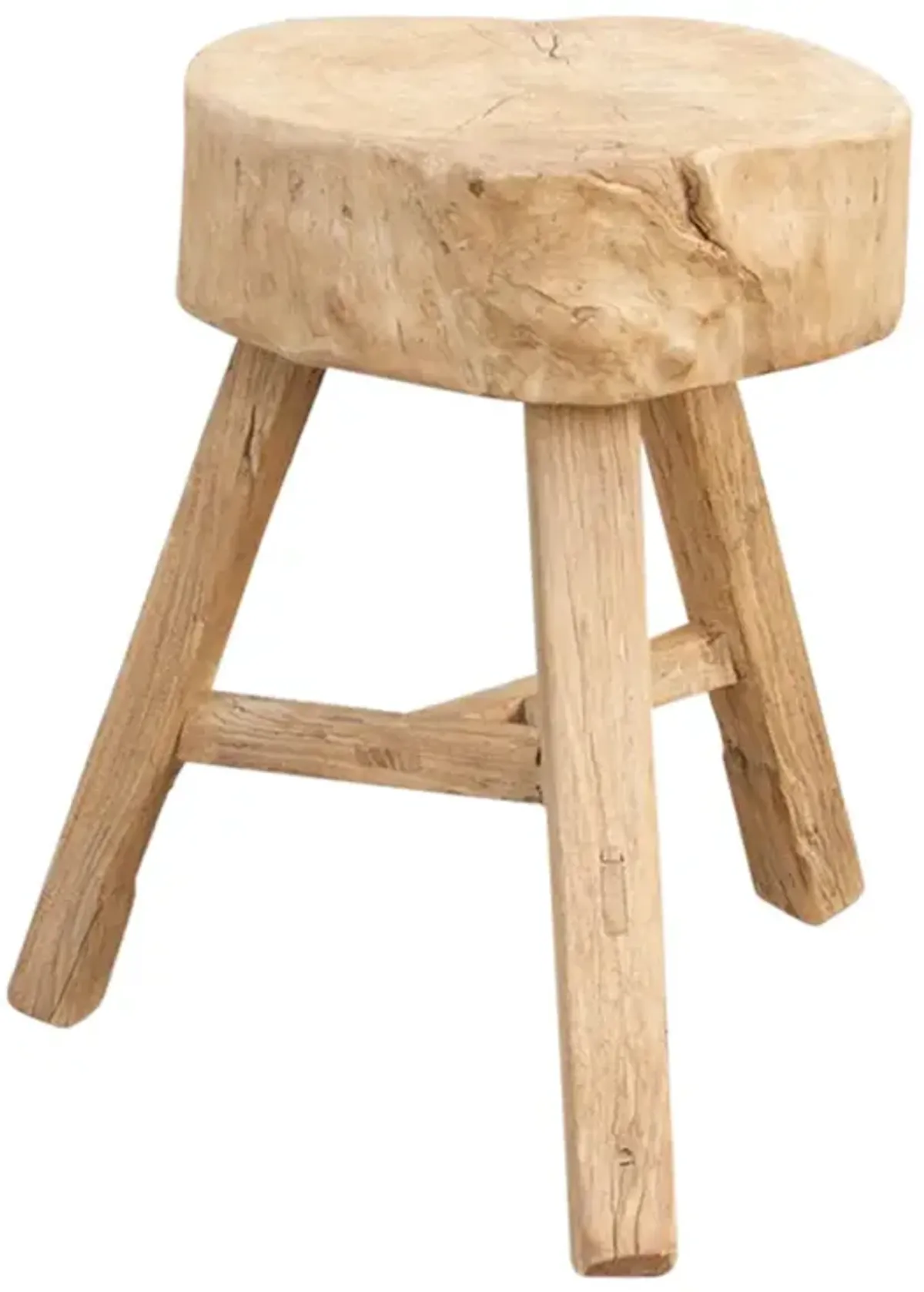 Asian Elm Wood Stump Table - de-cor - brown