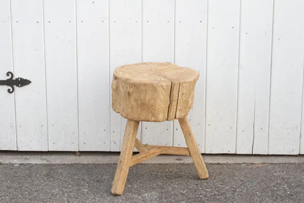 Thick Top Rustic Side Table - de-cor - Brown