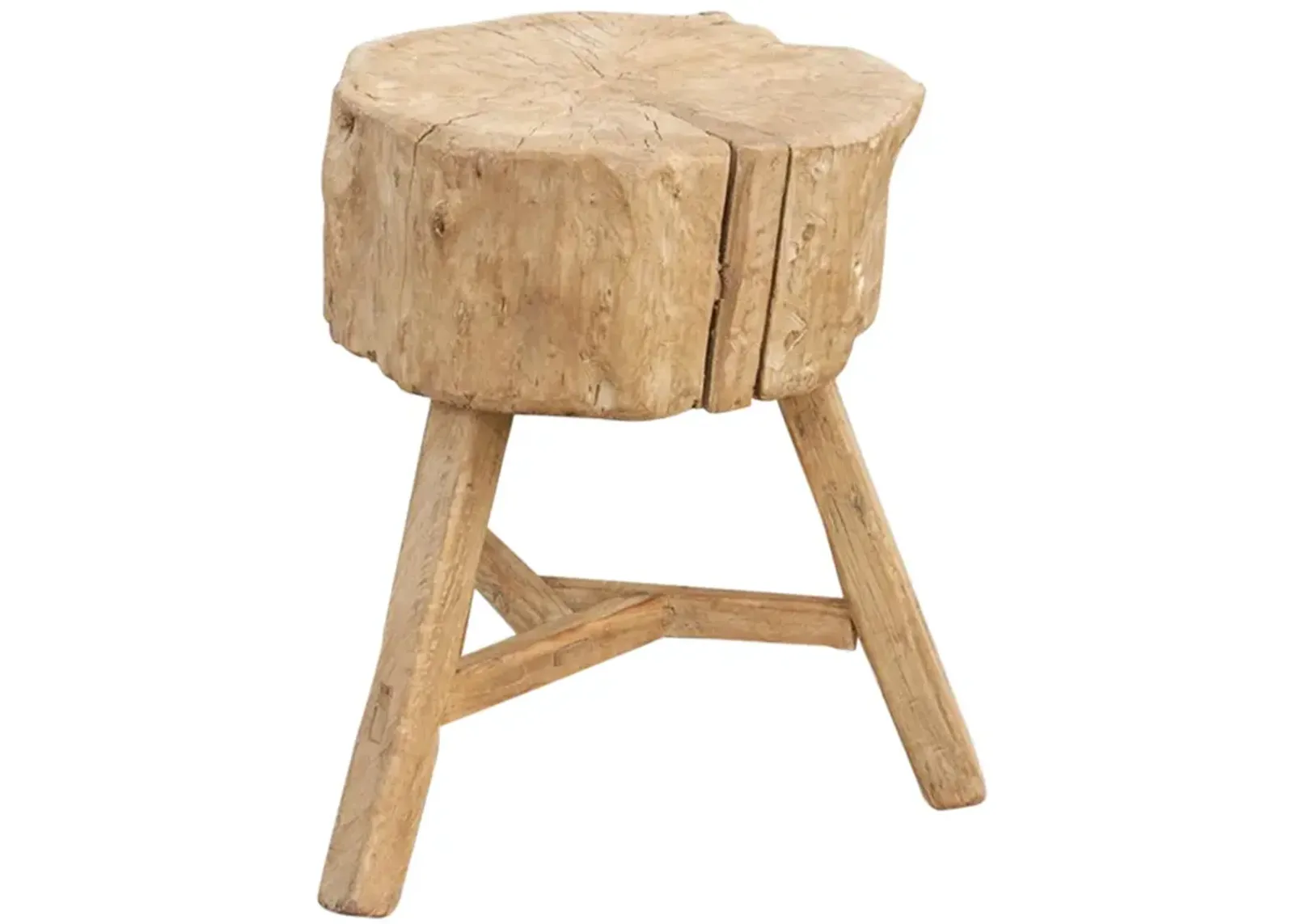 Thick Top Rustic Side Table - de-cor - Brown