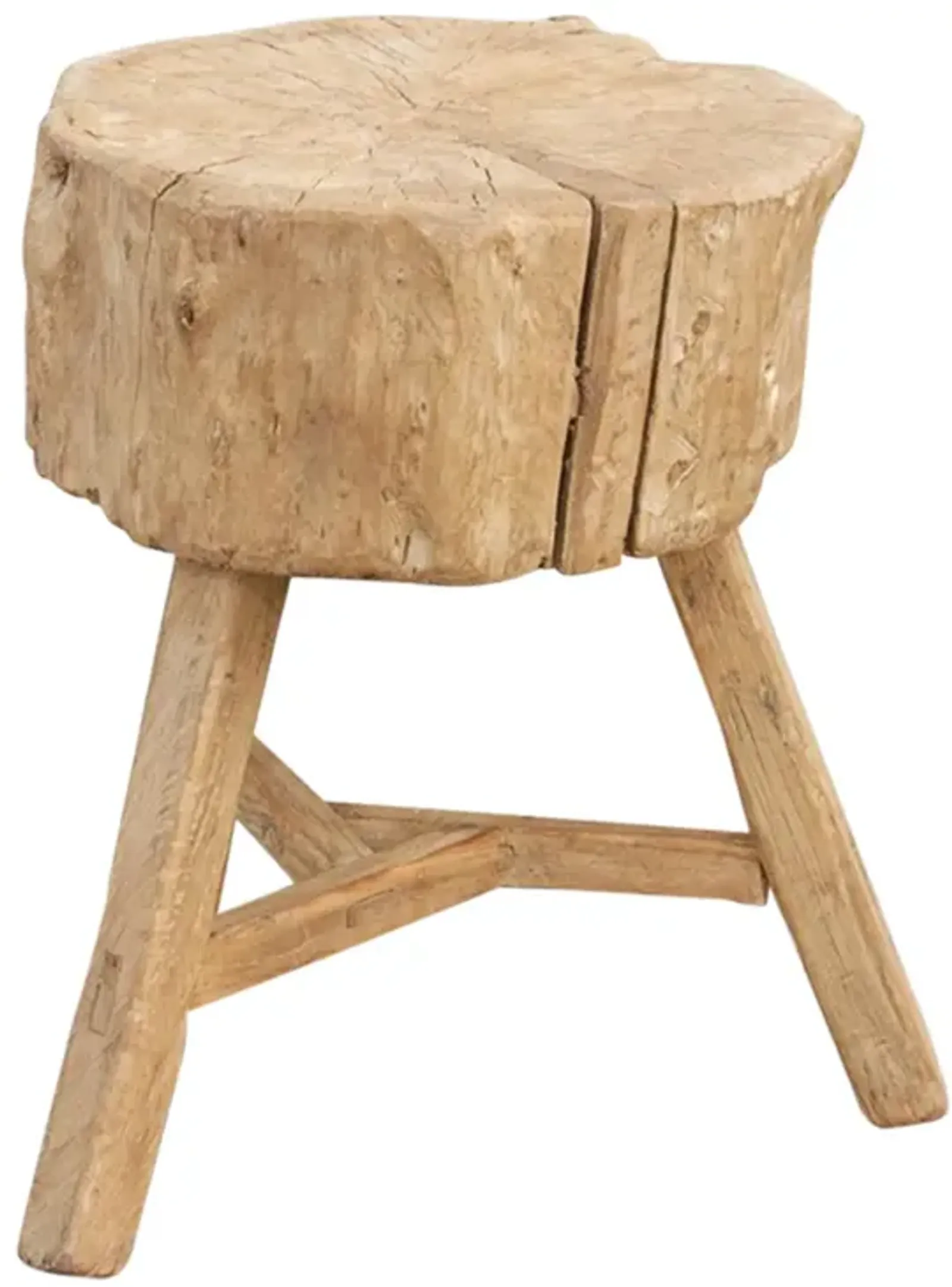 Thick Top Rustic Side Table - de-cor - Brown