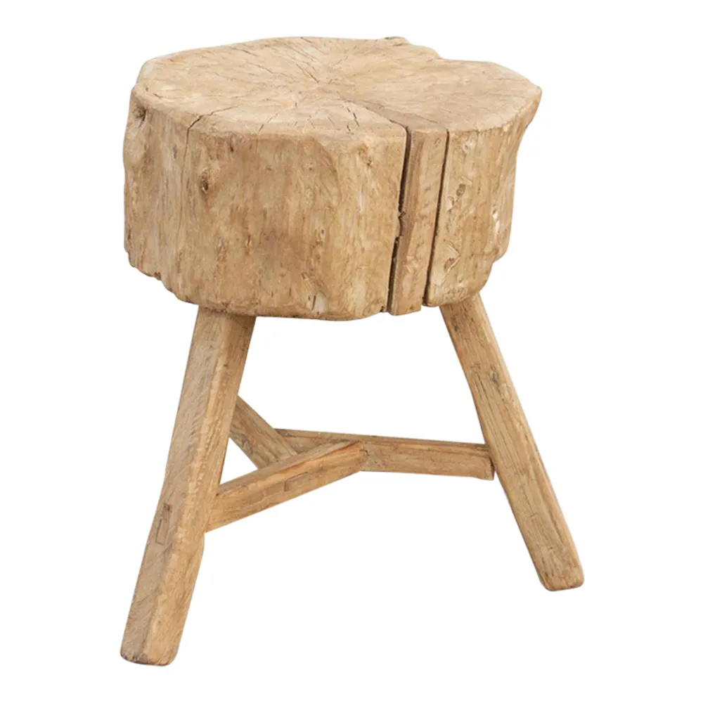 Thick Top Rustic Side Table - de-cor - Brown