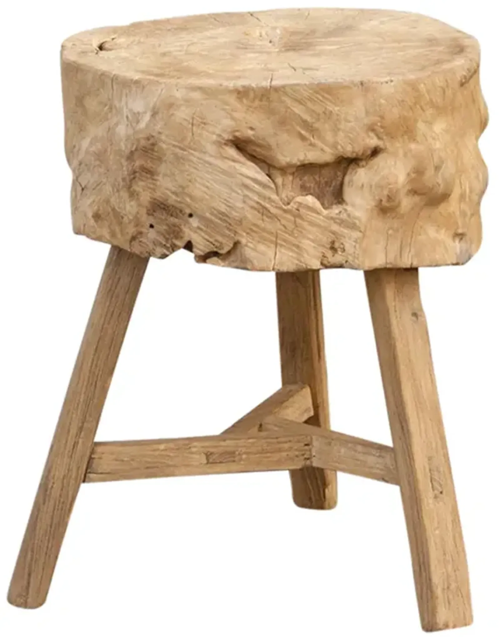 Primitive Natural Stump Round Table - de-cor - Brown