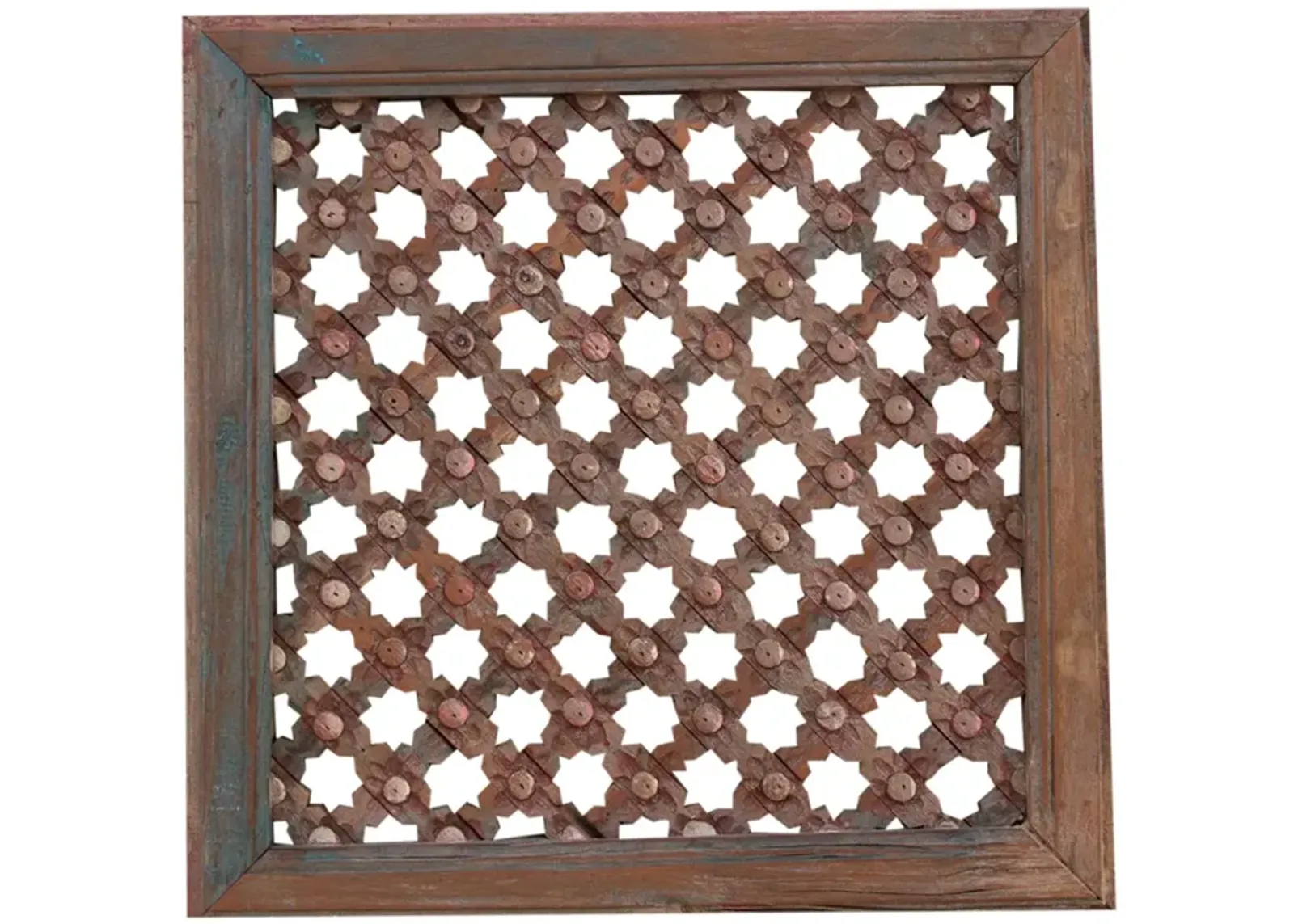 Antique Weathered Star Lattice Panel - de-cor - Brown