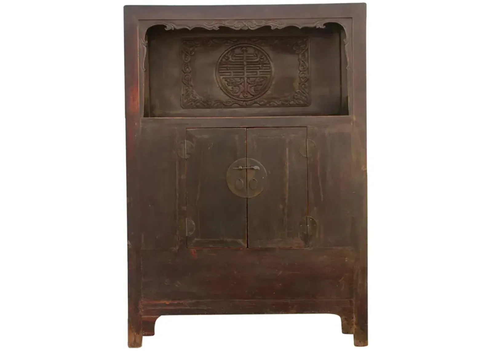 Antique Chinese Tall Altar Cabinet - de-cor - brown