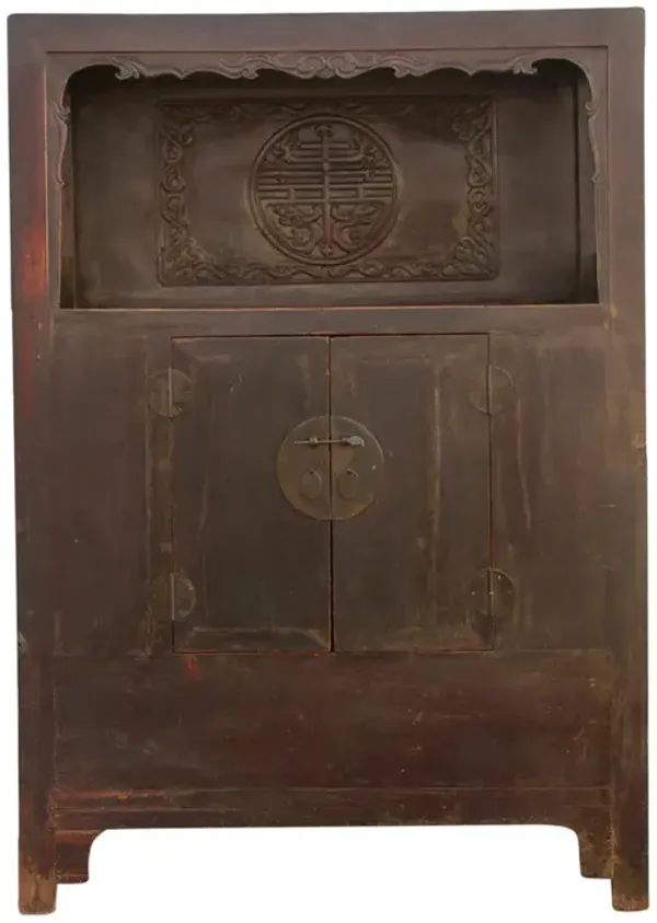 Antique Chinese Tall Altar Cabinet - de-cor - Brown