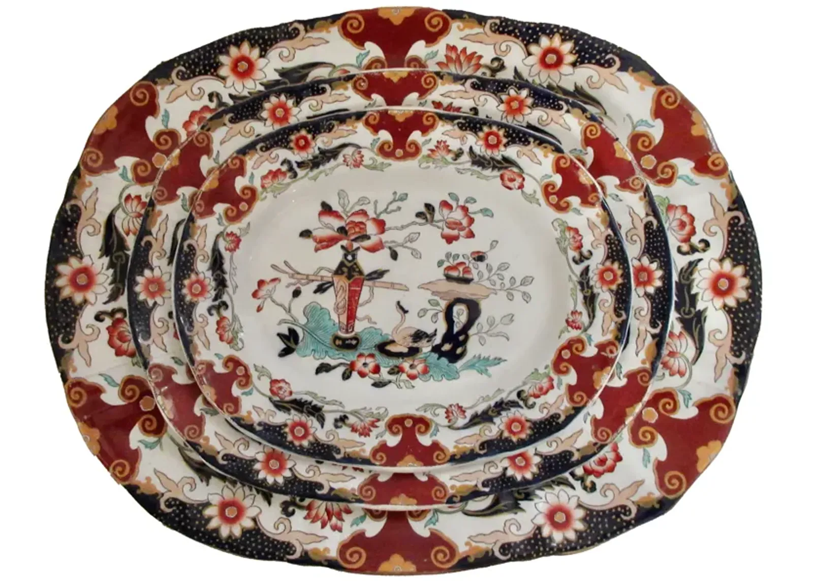 Mason's English Ironstone Platters 1800s - The Emporium Ltd. - Blue