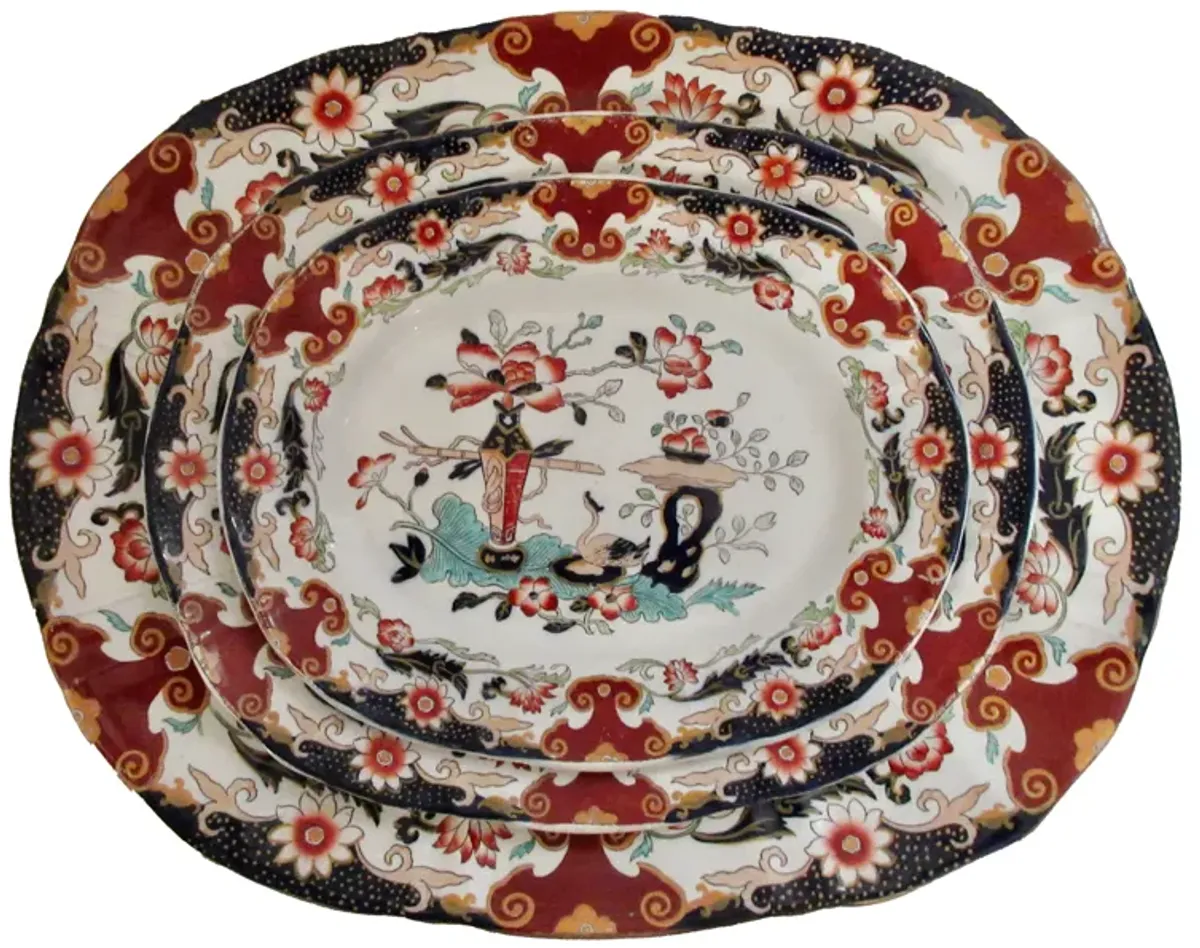 Mason's English Ironstone Platters 1800s - The Emporium Ltd. - Blue