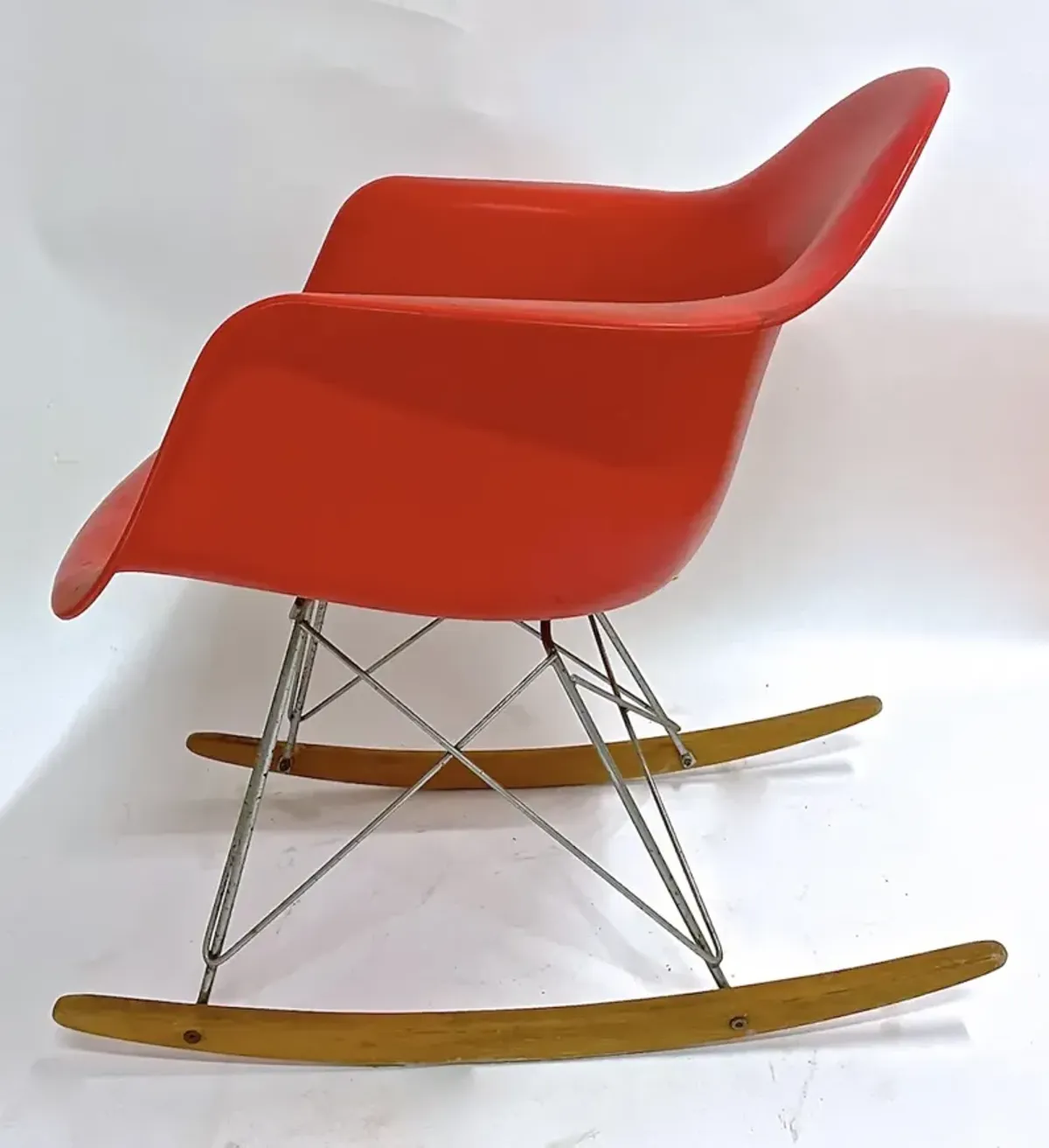 Mid-Century Eames Style Rocking Chair - Vermilion Designs - Red