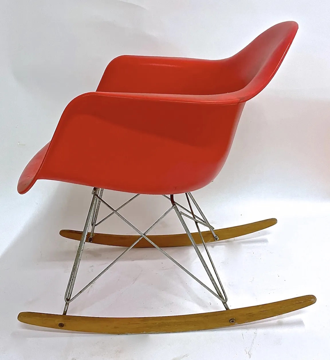Mid-Century Eames Style Rocking Chair - Vermilion Designs - Red