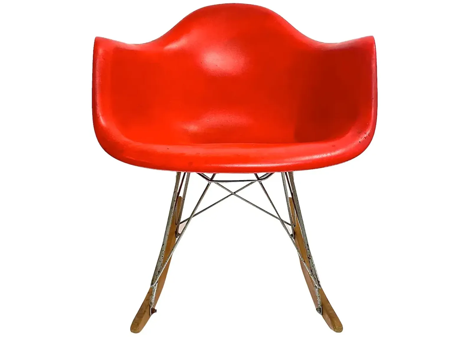 Mid-Century Eames Style Rocking Chair - Vermilion Designs - Red