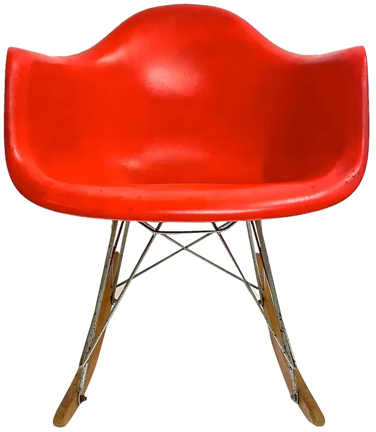 Mid-Century Eames Style Rocking Chair - Vermilion Designs - Red