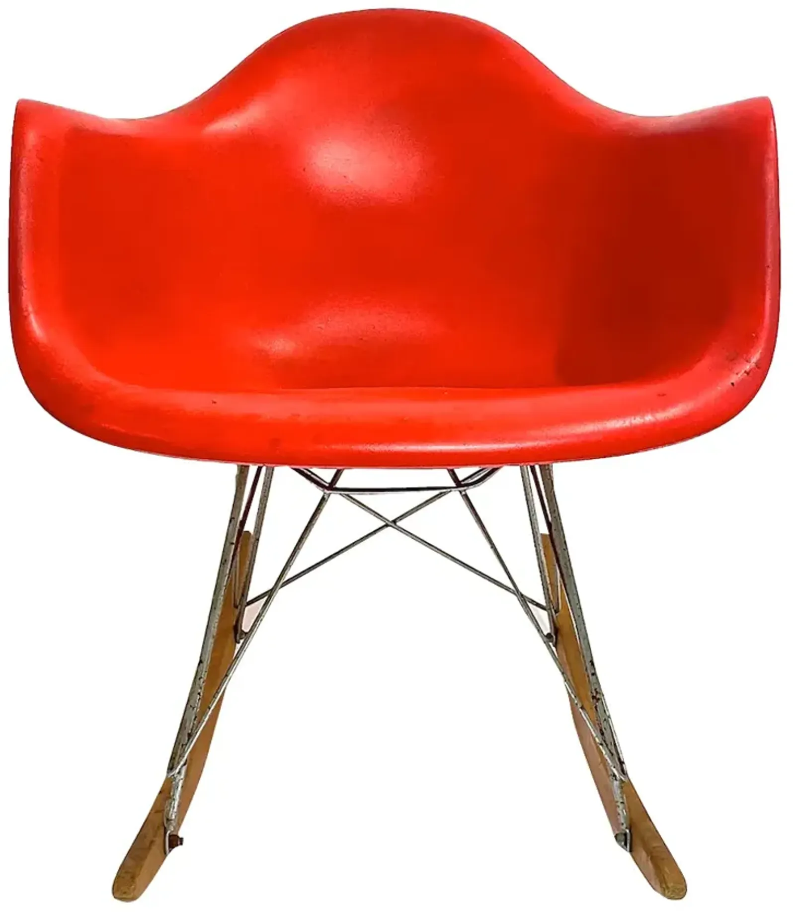 Mid-Century Eames Style Rocking Chair - Vermilion Designs - Red