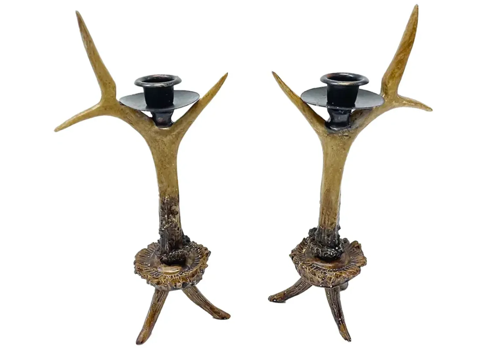 Composite Faux Antler Candle Holders - PR - Vermilion Designs - Brown