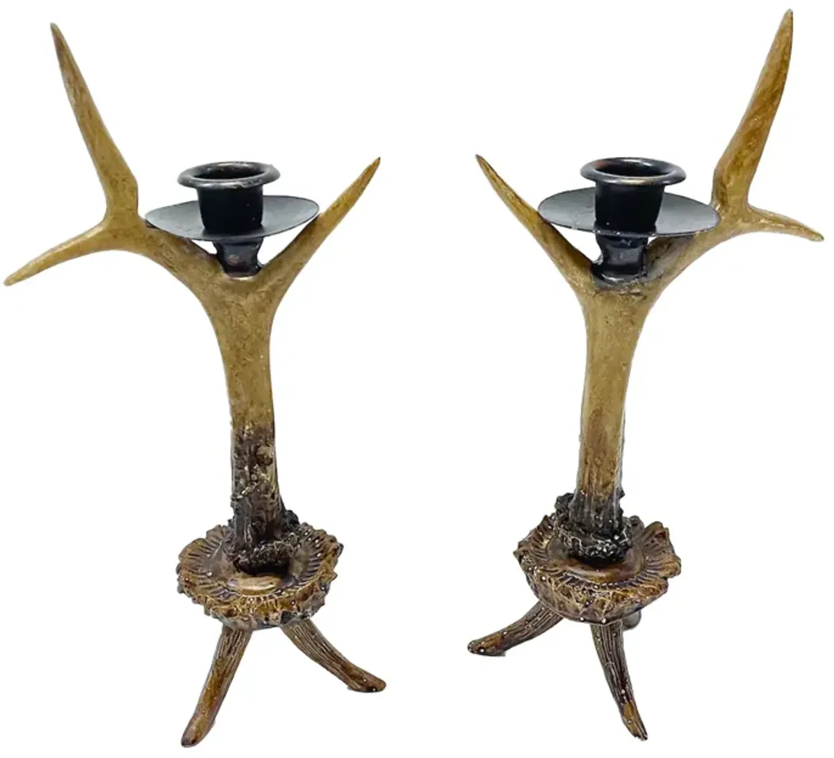 Composite Faux Antler Candle Holders - PR - Vermilion Designs - Brown