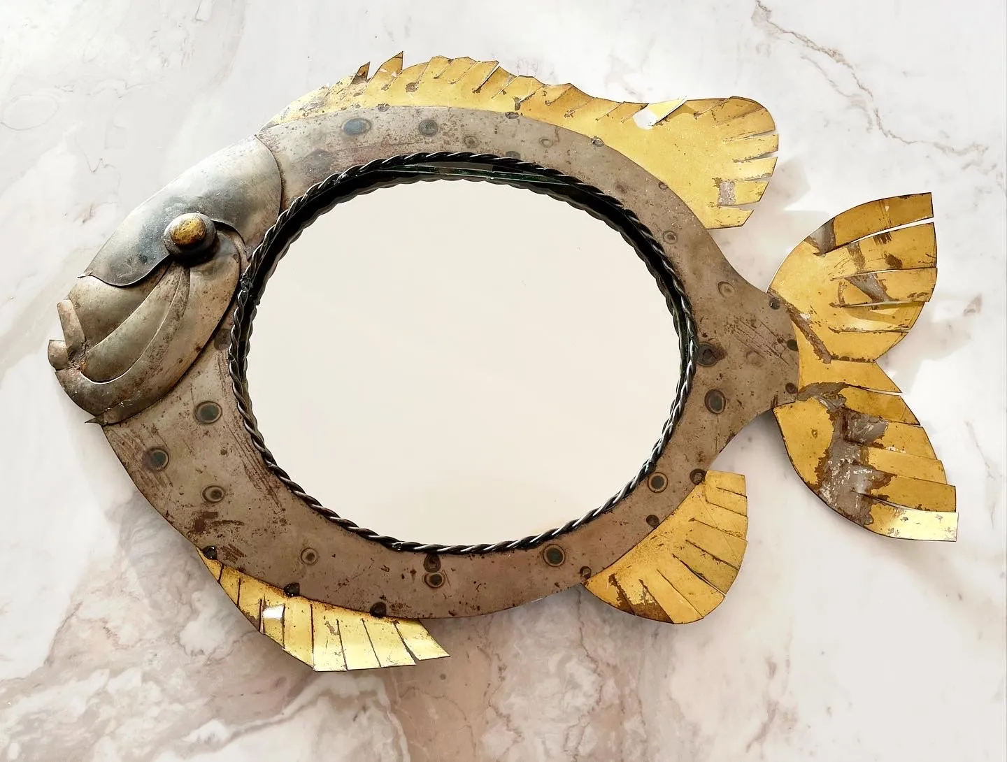 Midcentury Fish Mirror - C the Light Interiors - Gold