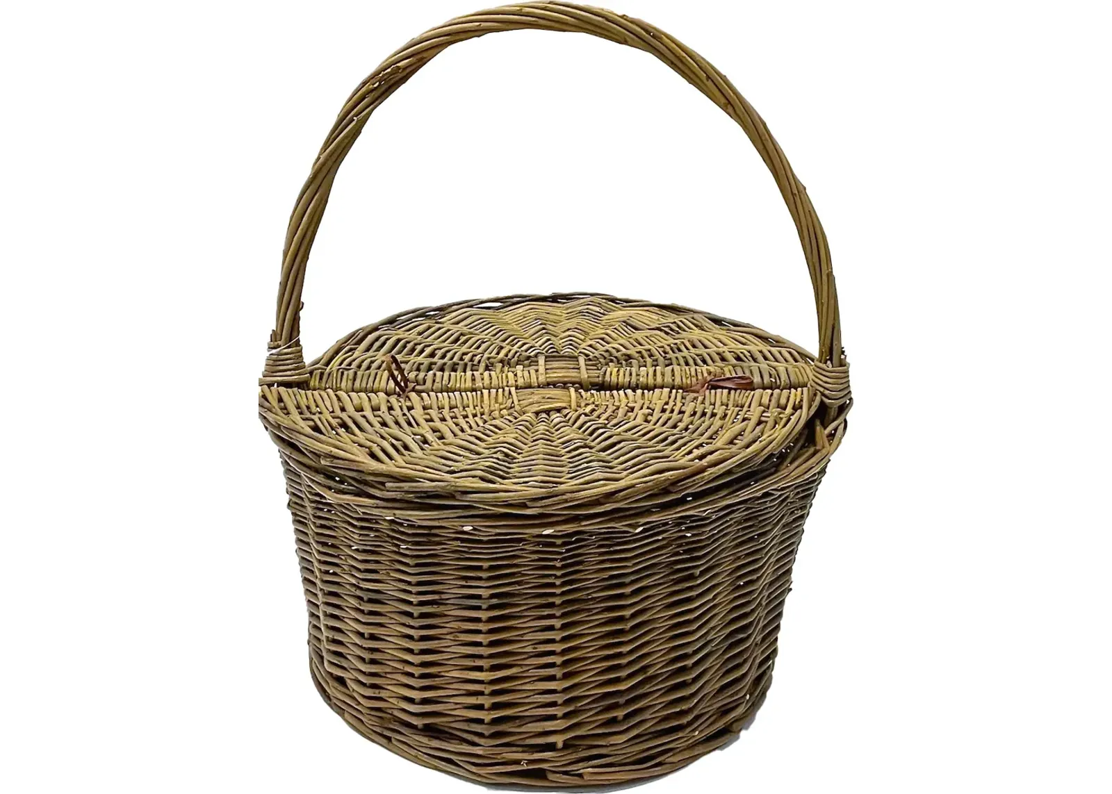 Double Lidded Carrying Basket - Vermilion Designs - Brown