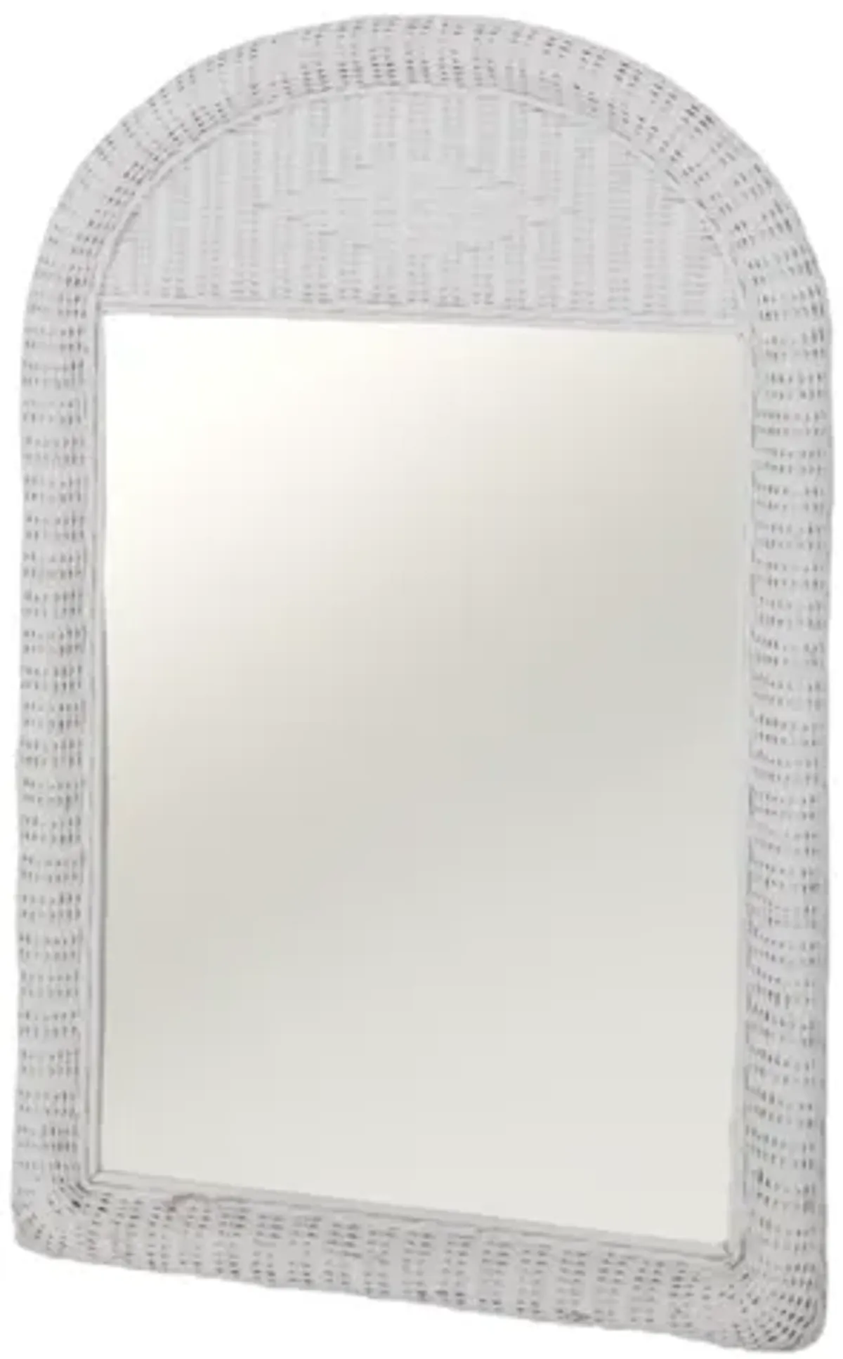 Arched White Wicker Wall Mirror - Interesting Things