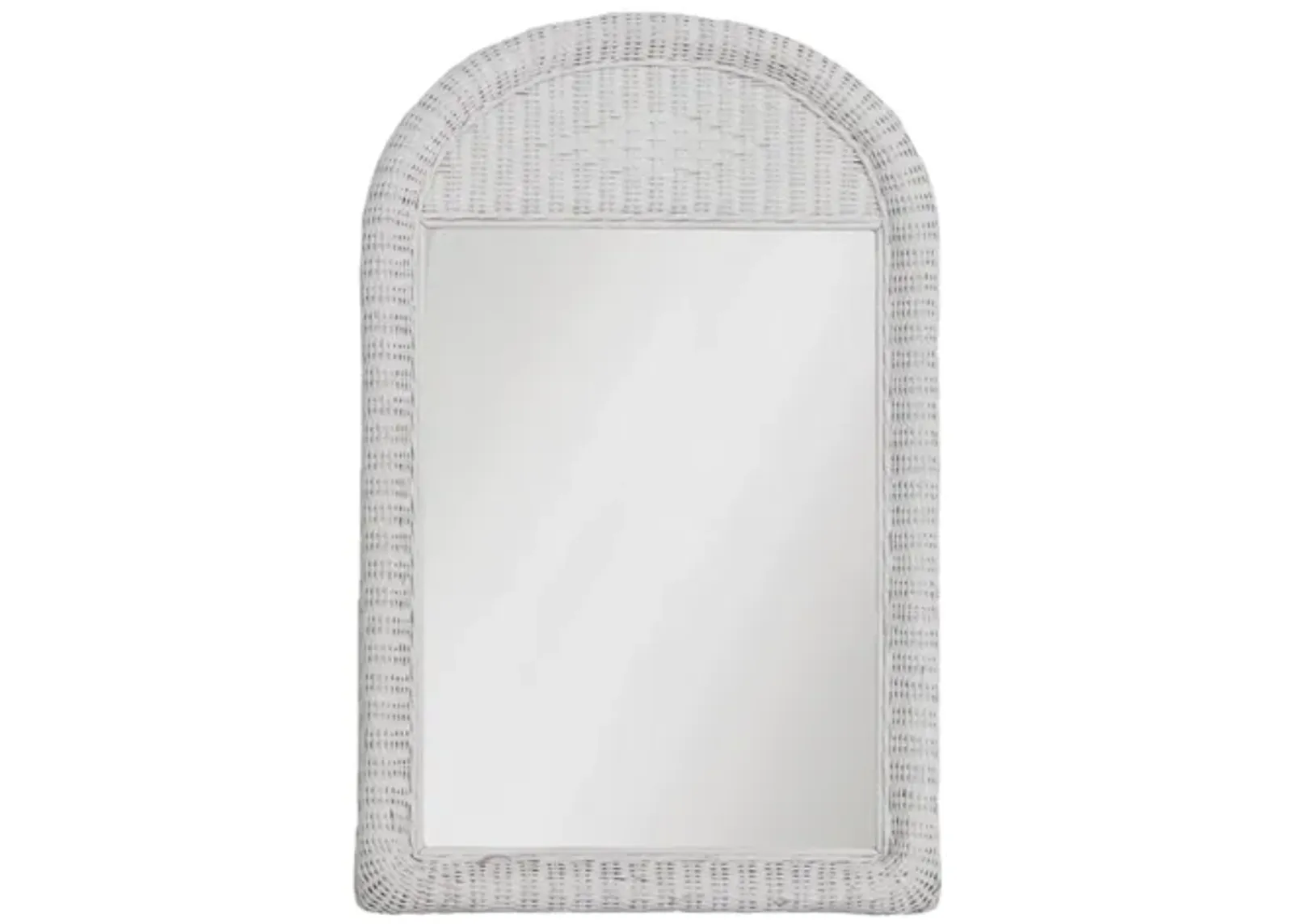 Arched White Wicker Wall Mirror - Interesting Things