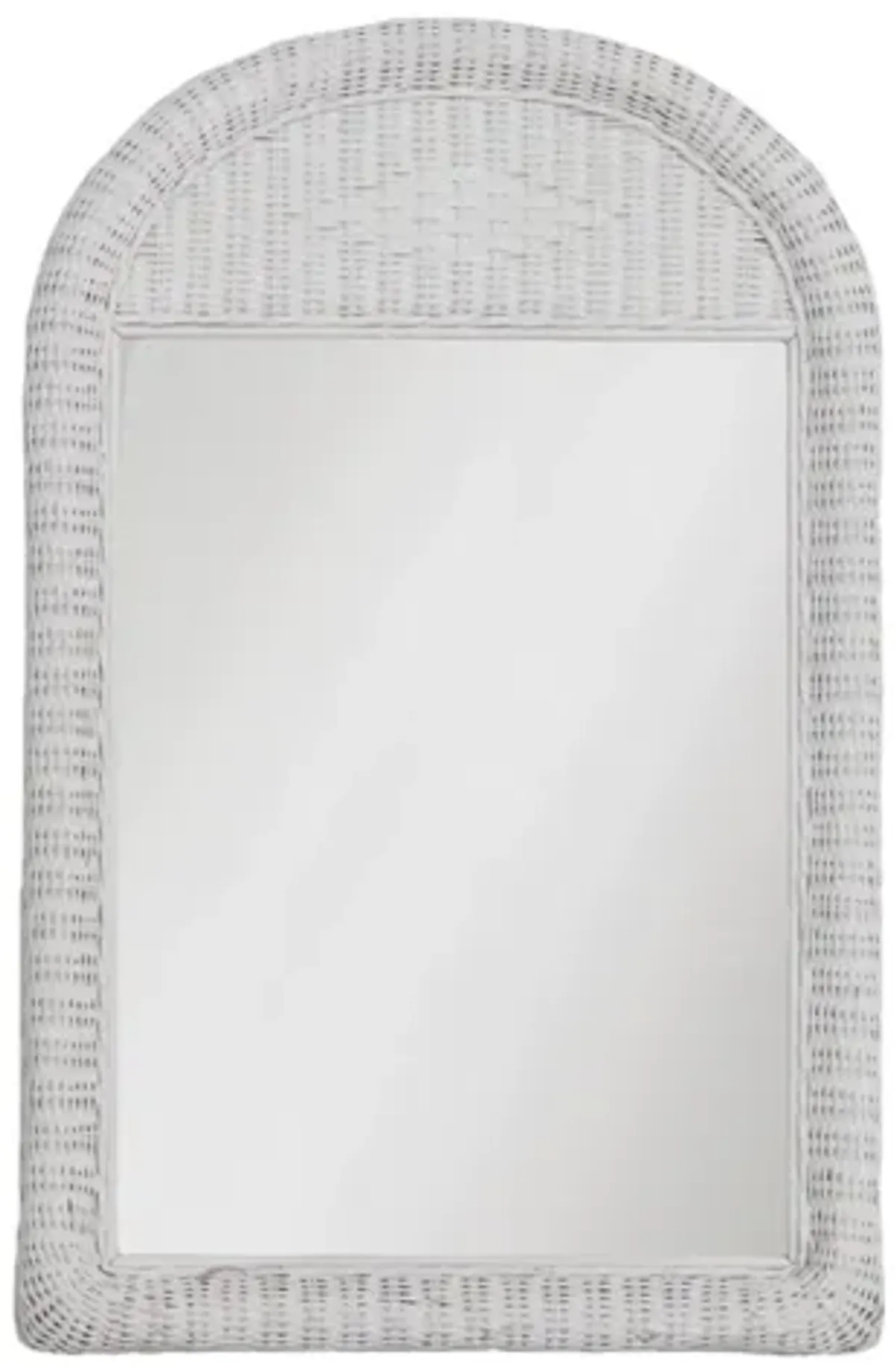 Arched White Wicker Wall Mirror - Interesting Things