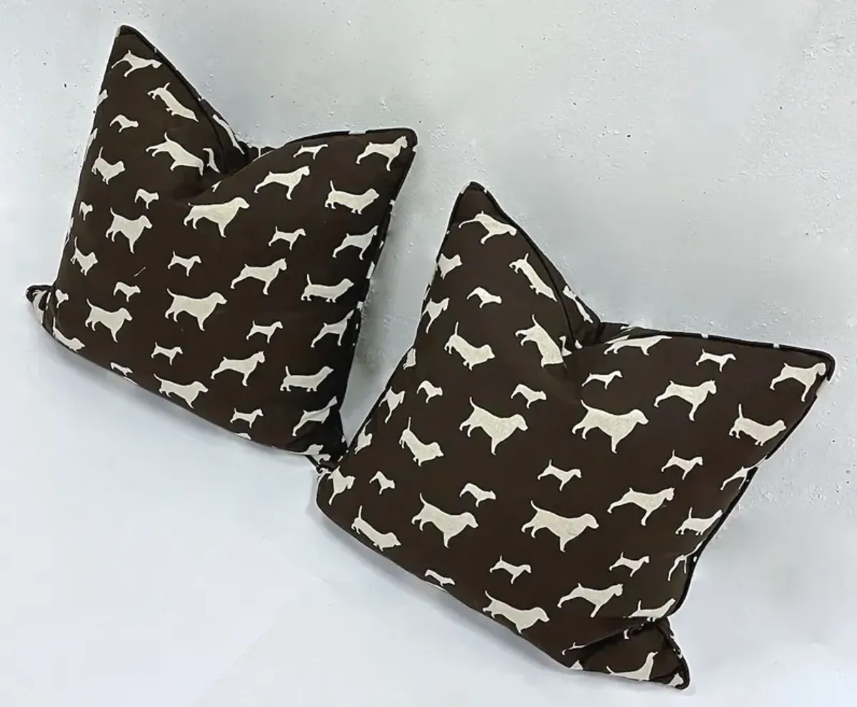 Dog Silhouette Pattern Pillows - PR - Vermilion Designs