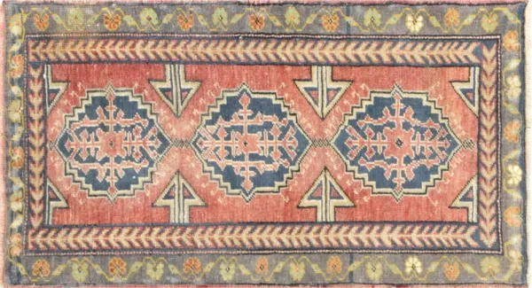 1960sTurkish Oushak Yastic -1'9" x 3'2" - Nalbandian - Orange