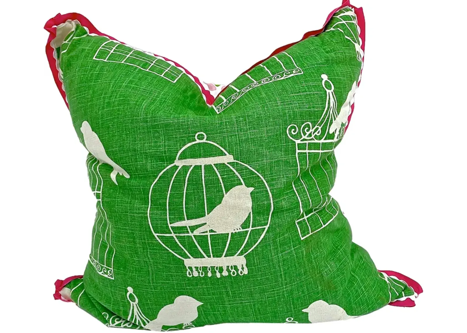 Birds With Cages & Polka Dot Pillow - Vermilion Designs