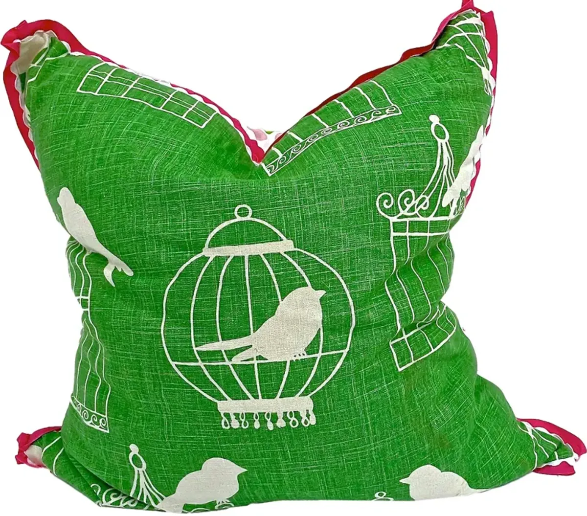 Birds With Cages & Polka Dot Pillow - Vermilion Designs