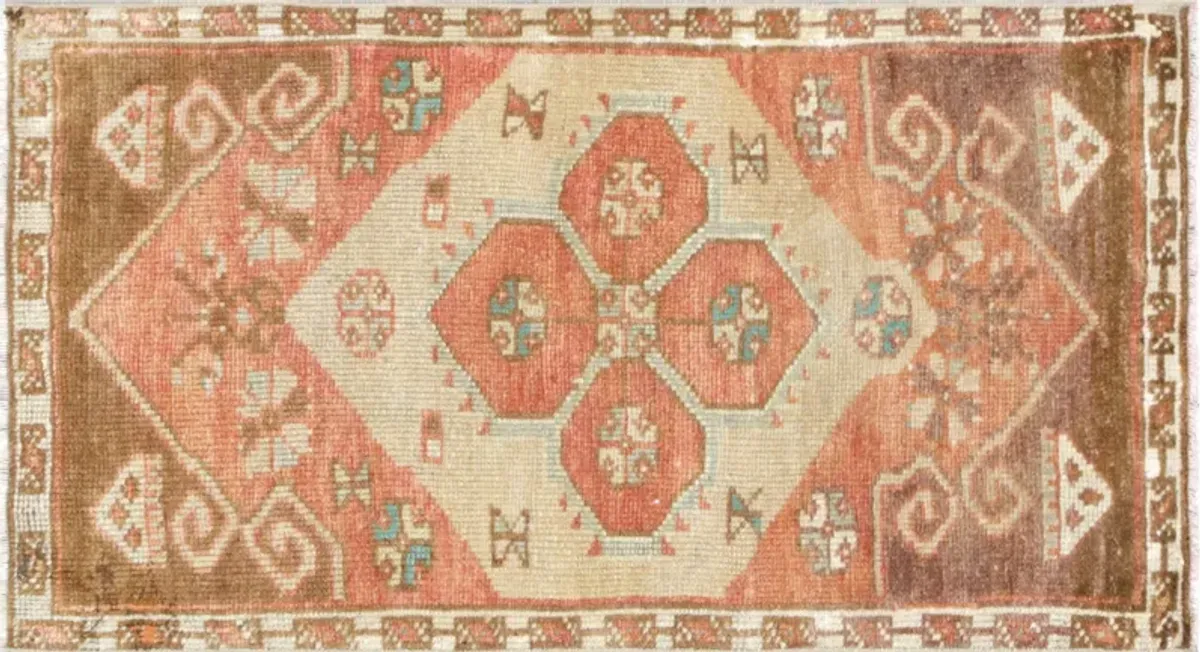 1960s Turkish Oushak Yastic -1'7" x 2'9" - Nalbandian - Brown