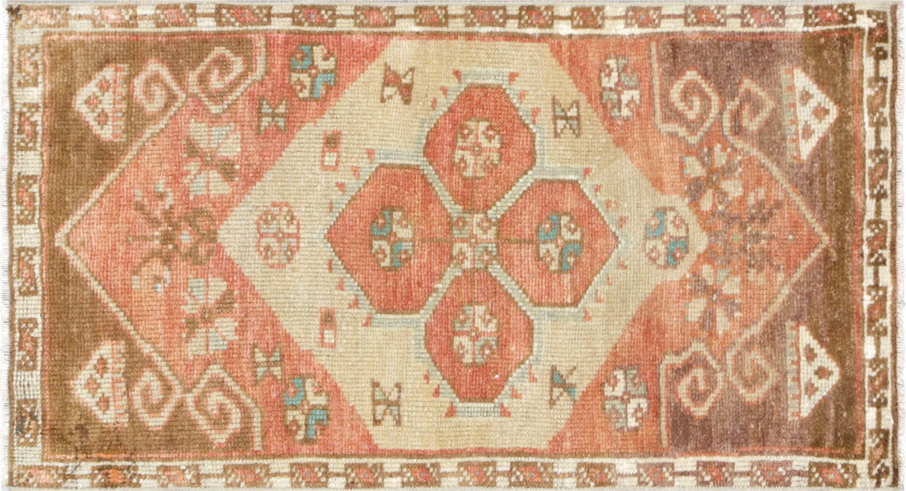 1960s Turkish Oushak Yastic -1'7" x 2'9" - Nalbandian - Brown