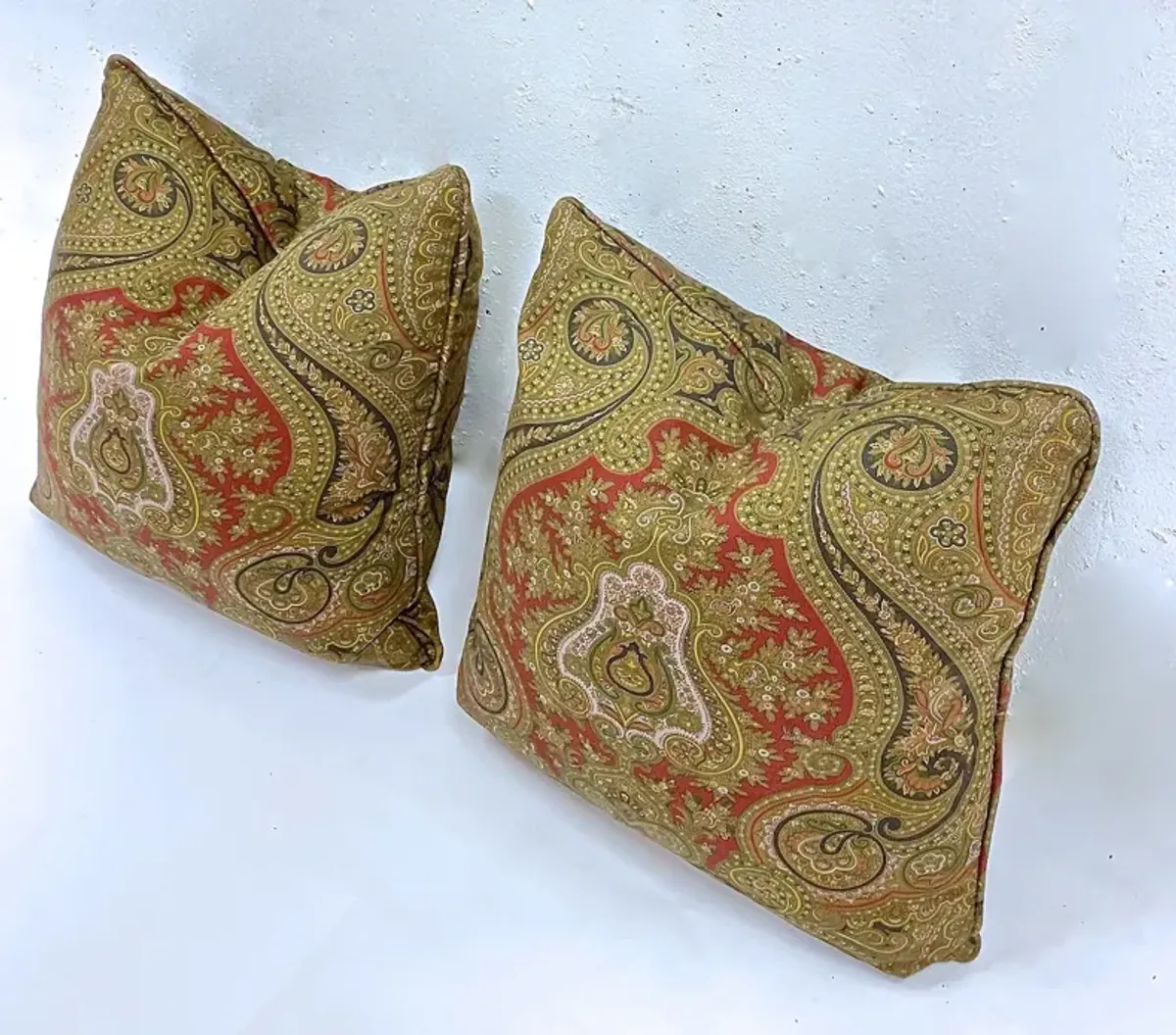 Antique Challis Paisley Pillows - PR - Vermilion Designs