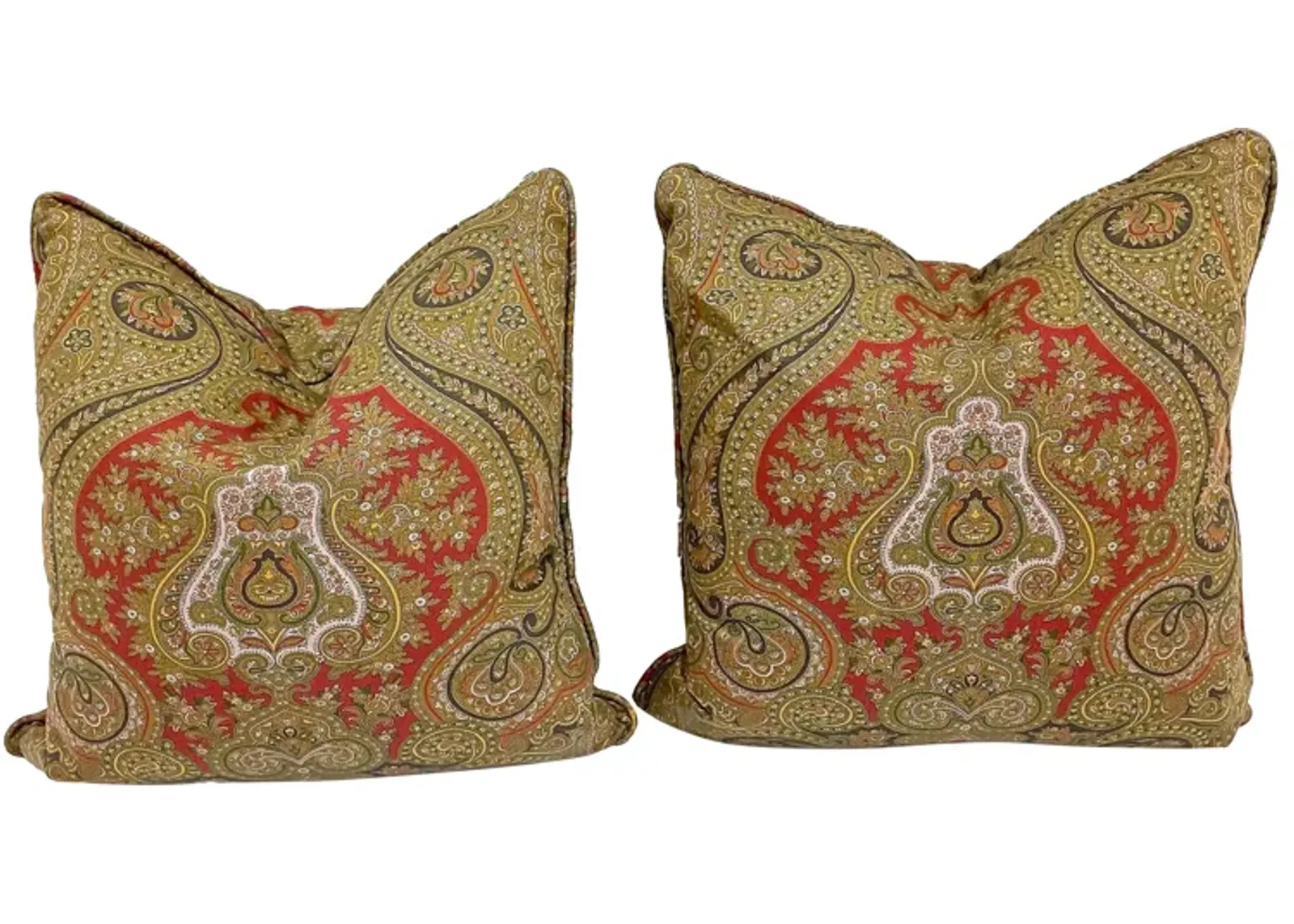 Antique Challis Paisley Pillows - PR - Vermilion Designs