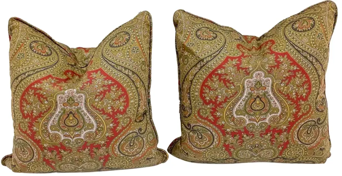 Antique Challis Paisley Pillows - PR - Vermilion Designs