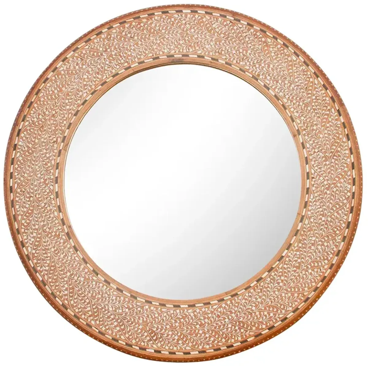 Finely Inlay Anglo Indian Round Mirror